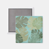 Aimant Feuilles dénaturés tropicaux (Recto/Verso)