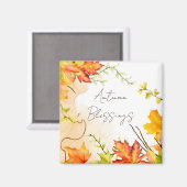 Aimant Feuilles d'érable d'automne avec texte personnalis (Recto/Verso)