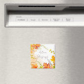 Aimant Feuilles d'érable d'automne avec texte personnalis (In Situ (Lave-vaisselle))