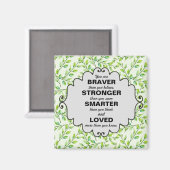 Aimant Feuilles et Branches Vertes Mots d'Encouragement (Recto/Verso)