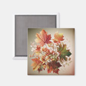 Aimant Feuilles et fleurs d'automne en bouquet d'automne (Recto/Verso)