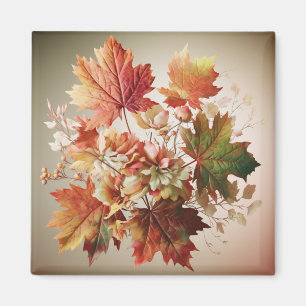 Aimant Feuilles et fleurs d'automne en bouquet d'automne