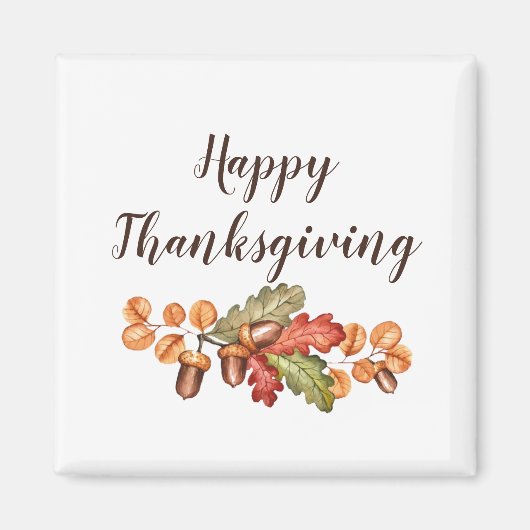 Aimant Feuilles et glands d'automne personnalisés (Devant)