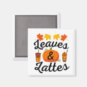 Aimant Feuilles Et Latte Automne (Recto/Verso)