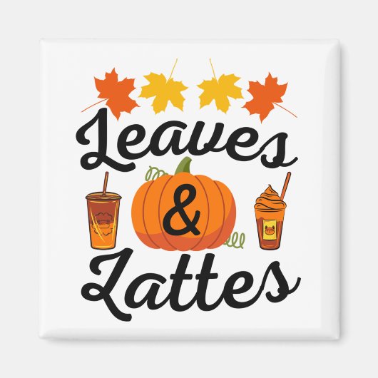 Aimant Feuilles Et Latte Automne (Devant)