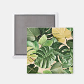 Aimant Feuilles florales/hawaïennes/tropicales (Recto/Verso)