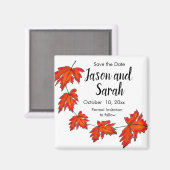 Aimant Feuilles rouges, feuilles d'érable, couleurs d'aut (Recto/Verso)