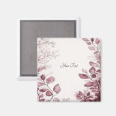 Aimant Feuilles Rouges Modernes (Recto/Verso)