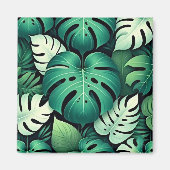 Aimant Feuilles tropicales luxuriantes (Devant)