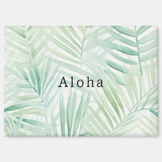 Aimant Feuilles Tropicales Vertes Aloha (Recto)