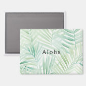 Aimant Feuilles Tropicales Vertes Aloha (Recto/Verso)
