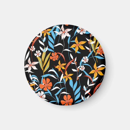 Aimant Feuilles tropicaux colorés : motif arrière - plan (Devant)