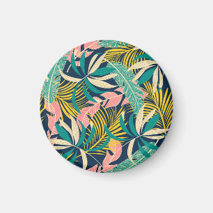 Aimant Feuilles tropicaux colorés : motif d'été.
