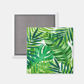 Aimant Feuilles tropicaux verts (Recto/Verso)