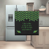 Aimant Feuilles verts néon - art fractal, irlandais disan