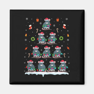 Aimant Feux d'arbre de Noël Rat pour hommes femmes Noël R