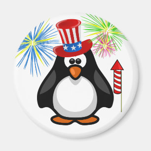 Aimant Feux d'artifice patriotiques de casquette de paddy