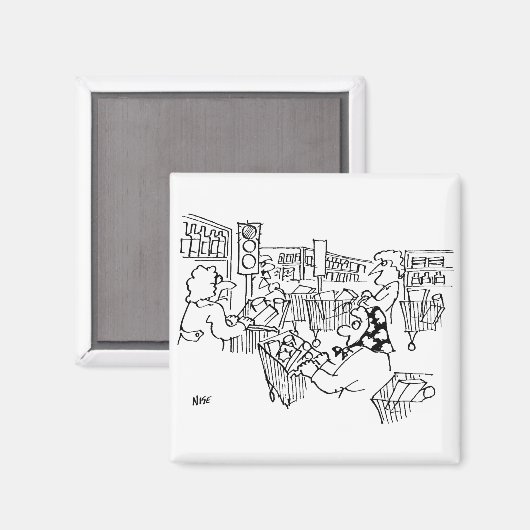 Aimant Feux de circulation dans un supermarché (Recto/Verso)