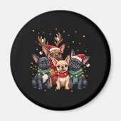 Aimant Feux de Noël Chien-taureaux français Noël Chien-fr (Devant)