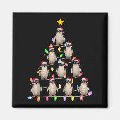 Aimant Feux de Noël Hommes Femmes Père Noël Penguin Noël (Devant)