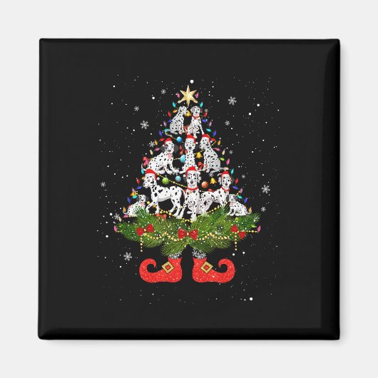 Aimant Feux de Noël Lumière Santa Hat Amoureux des chiens (Devant)