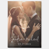 Aimant fiançailles mariage nom du couple date photo (Recto)