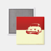 Aimant Fiat 500, 1959 - Rouge à la lumière (Recto/Verso)