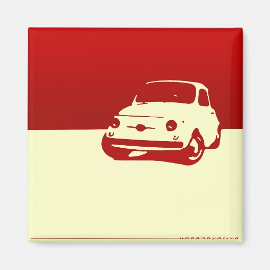 Aimant Fiat 500, 1959 - Rouge à la lumière (Devant)