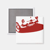 Aimant Fiat 600 Détail - rouge foncé sur la lumière (Recto/Verso)
