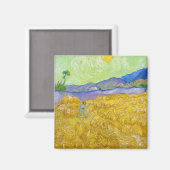 Aimant Fibres de blé avec faucheuse à Sunrise Van Gogh (Recto/Verso)