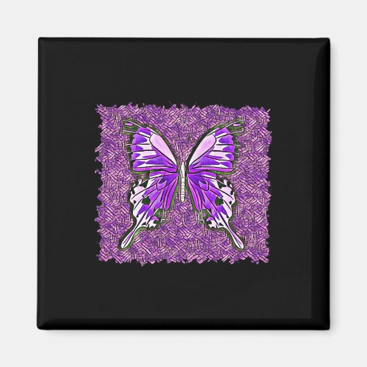 Aimant Fibro Lupus Vitré Papillon d'art Spoonie (Devant)