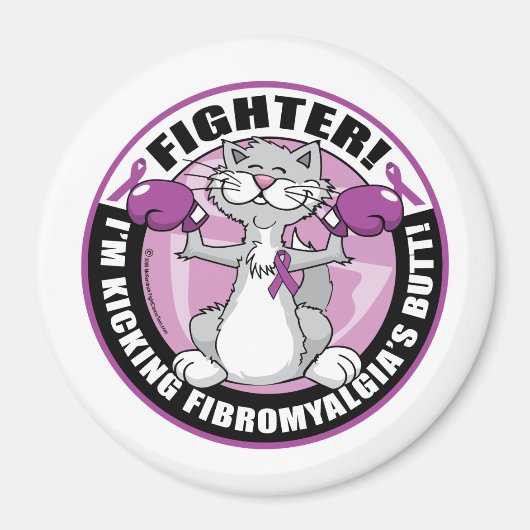 Aimant Fibromyalgia Fighter Cat (Devant)