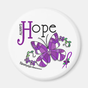 Aimant Fibromyalgie de papillon en verre souillé