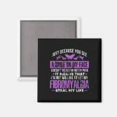 Aimant Fibromyalgie Fibro Warrior Purple Ribbon Papillon (Recto/Verso)