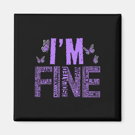 Aimant Fibromyalgie fine guerrier Fibro Sensibilisation V (Devant)