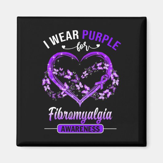 Aimant Fibromyalgie Je Porte Le Papillon Violet Hea (Devant)