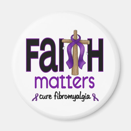 Aimant Fibromyalgie La foi, ça compte Croix 1 (Devant)