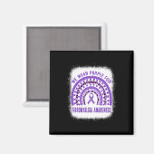 Aimant Fibromyalgie Sensibilisation au ruban violet arc-e (Recto/Verso)