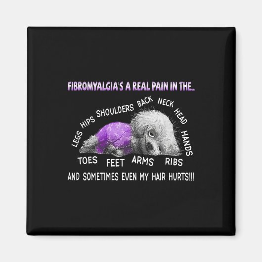 Aimant Fibromyalgie : une véritable douleur Bichon Frise (Devant)