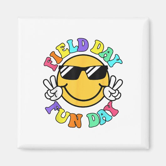 Aimant Field Day Fun Day Smile Face Enseignants Field Da (Devant)