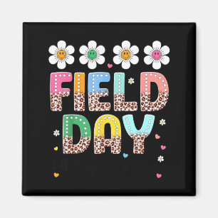 Aimant Field Day Laissez Le Jeu Commencer Léopard Floral