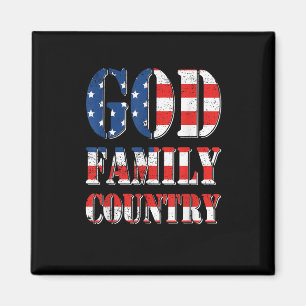 Aimant Fier Américain US Drapeau Dieu Famille Pays