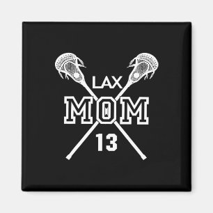 Aimant Fier Amour Lacrosse Maman #13 Lax Joueur Numéro 13
