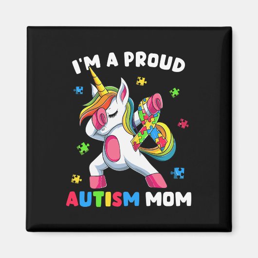 Aimant Fier Autisme Maman Danse Dab (Devant)