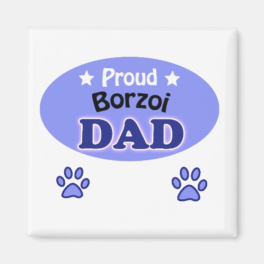 Aimant Fier Borzoi papa (Devant)
