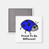 Aimant Fier D'Être Différent Bleu Ladybug (Recto/Verso)