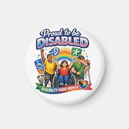Aimant Fier d'être handicapé (Devant)