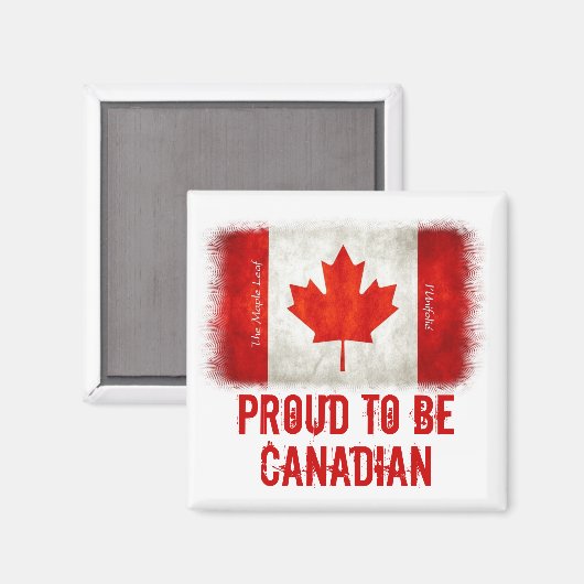 Aimant Fier d'être le drapeau canadien (Recto/Verso)