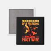 Aimant Fier Mari D'Une Épouse Pilote Fou Et Fou (Recto/Verso)
