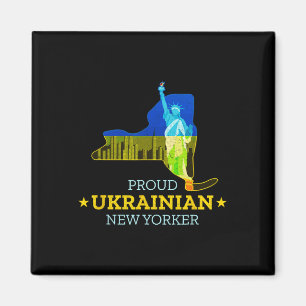 Aimant Fier New-Yorkais ukrainien - Carte de New York et